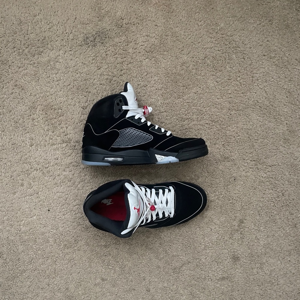 Nike Black and White Sneakers with Red Details